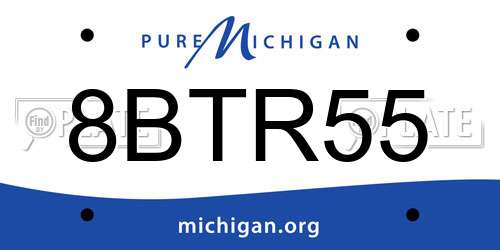 8BTR55 Michigan License Plate
