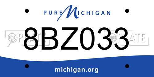 8BZ033 Michigan License Plate