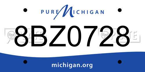 8BZ0728 Michigan License Plate