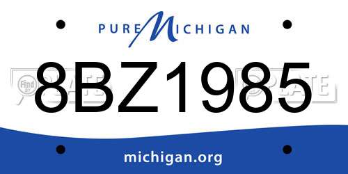 8BZ1985 Michigan License Plate