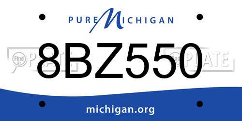 8BZ550 Michigan License Plate