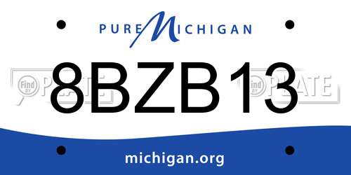 8BZB13 Michigan License Plate