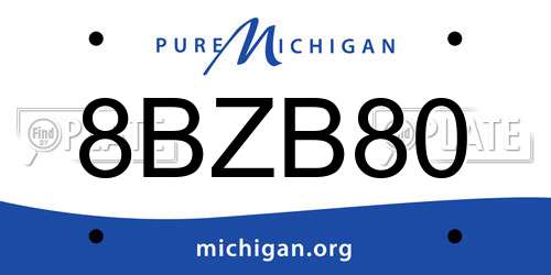 8BZB80 Michigan License Plate