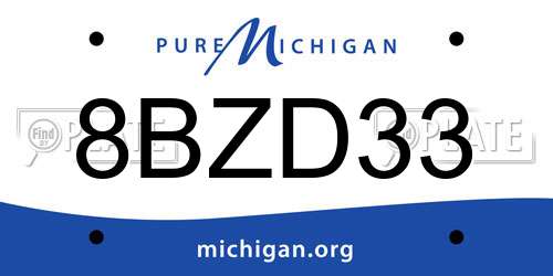 8BZD33 Michigan License Plate