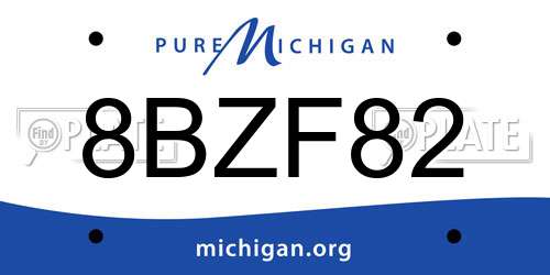 8BZF82 Michigan License Plate
