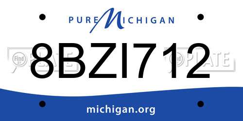 8BZI712 Michigan License Plate