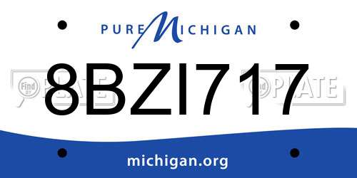8BZI717 Michigan License Plate
