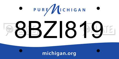 8BZI819 Michigan License Plate