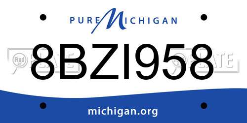 8BZI958 Michigan License Plate