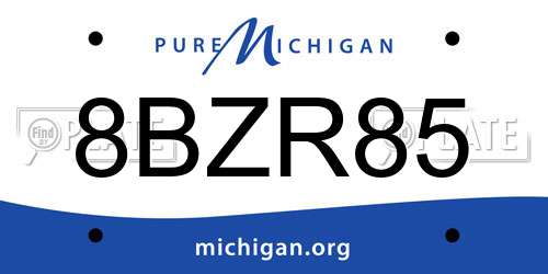 8BZR85 Michigan License Plate