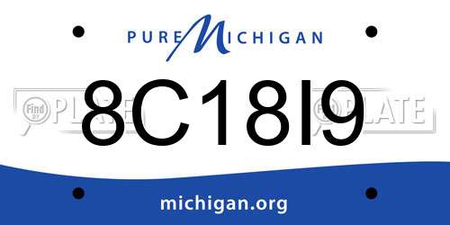 8C18I9 Michigan License Plate