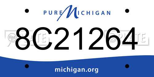 8C21264 Michigan License Plate