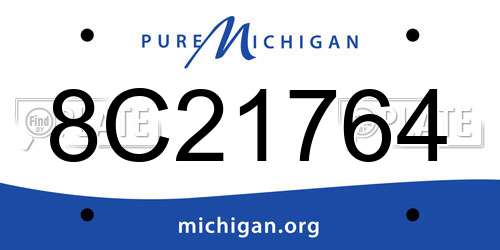 8C21764 Michigan License Plate