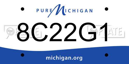 8C22G1 Michigan License Plate