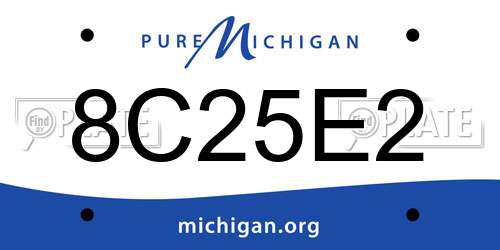 8C25E2 Michigan License Plate