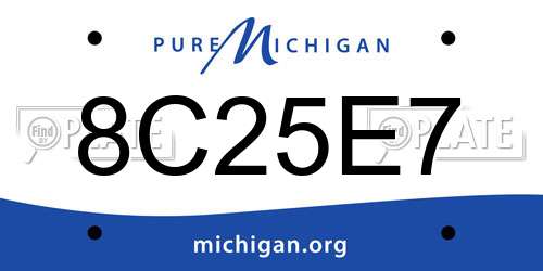 8C25E7 Michigan License Plate