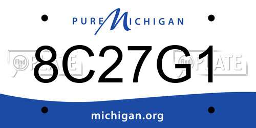 8C27G1 Michigan License Plate