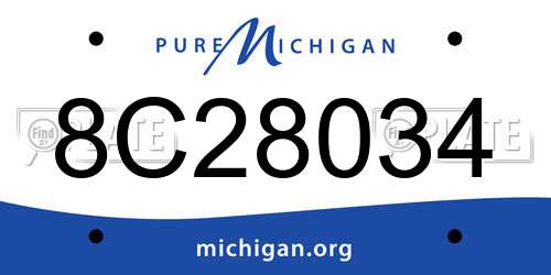 8C28034 Michigan License Plate