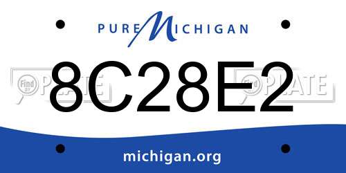 8C28E2 Michigan License Plate