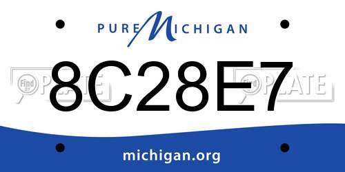 8C28E7 Michigan License Plate