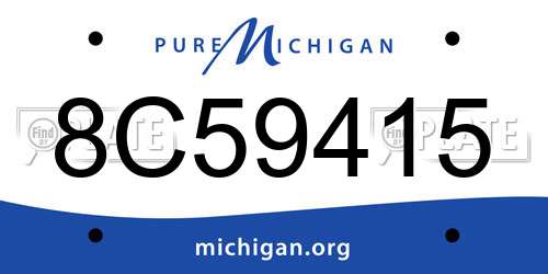 8C59415 Michigan License Plate