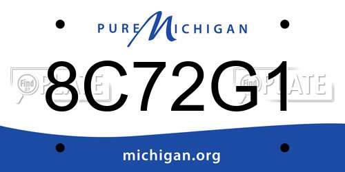 8C72G1 Michigan License Plate