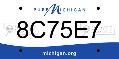 8C75E7 Michigan License Plate