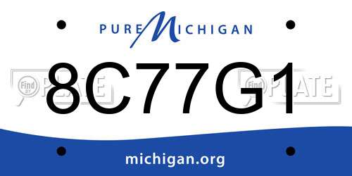 8C77G1 Michigan License Plate