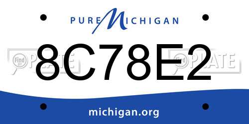 8C78E2 Michigan License Plate