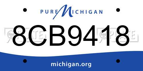 8CB9418 Michigan License Plate