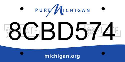 8CBD574 Michigan License Plate