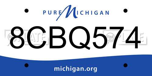 8CBQ574 Michigan License Plate
