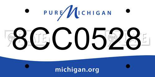 8CC0528 Michigan License Plate