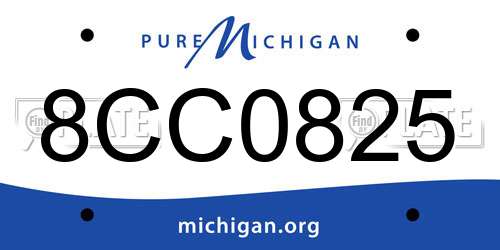 8CC0825 Michigan License Plate