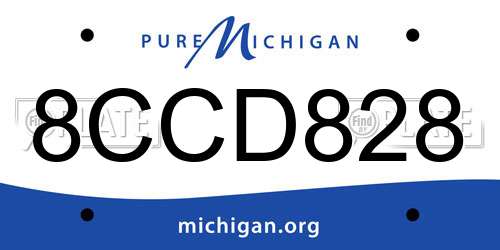 8CCD828 Michigan License Plate