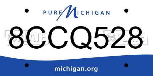 8CCQ528 Michigan License Plate
