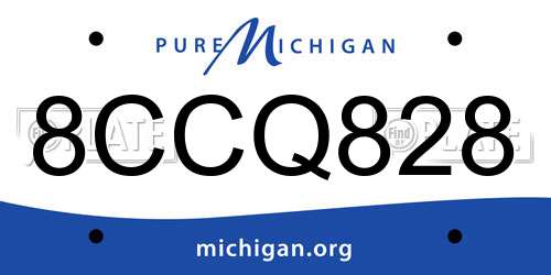 8CCQ828 Michigan License Plate