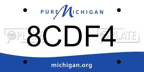 8CDF4 Michigan License Plate