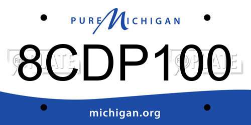 8CDP100 Michigan License Plate