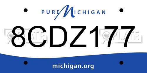8CDZ177 Michigan License Plate