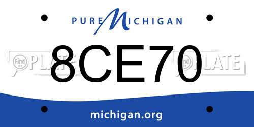 8CE70 Michigan License Plate