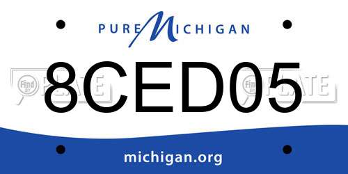 8CED05 Michigan License Plate
