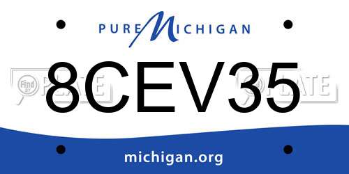 8CEV35 Michigan License Plate