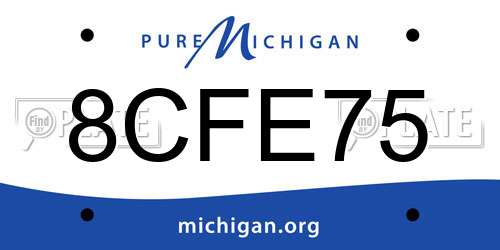 8CFE75 Michigan License Plate
