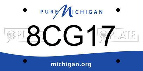 8CG17 Michigan License Plate