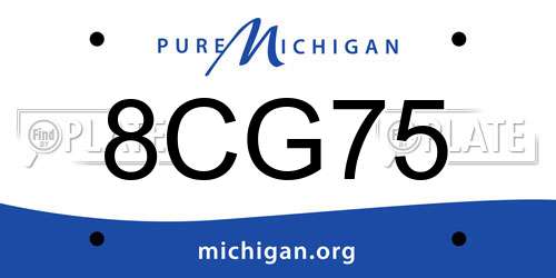 8CG75 Michigan License Plate