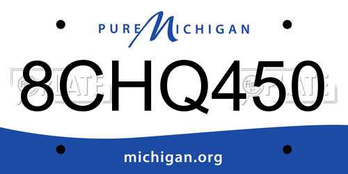 8CHQ450 Michigan License Plate