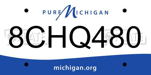 8CHQ480 Michigan License Plate