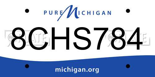 8CHS784 Michigan License Plate