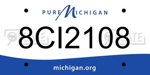 8CI2108 Michigan License Plate